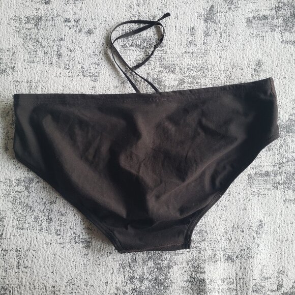 Vintage Speedo Black Endurance Racing Drawstring Briefs Swim Suit Trunks - Picture 3 of 6